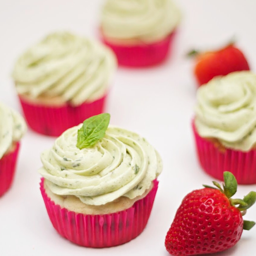 Strawberry Basil Cupcakes