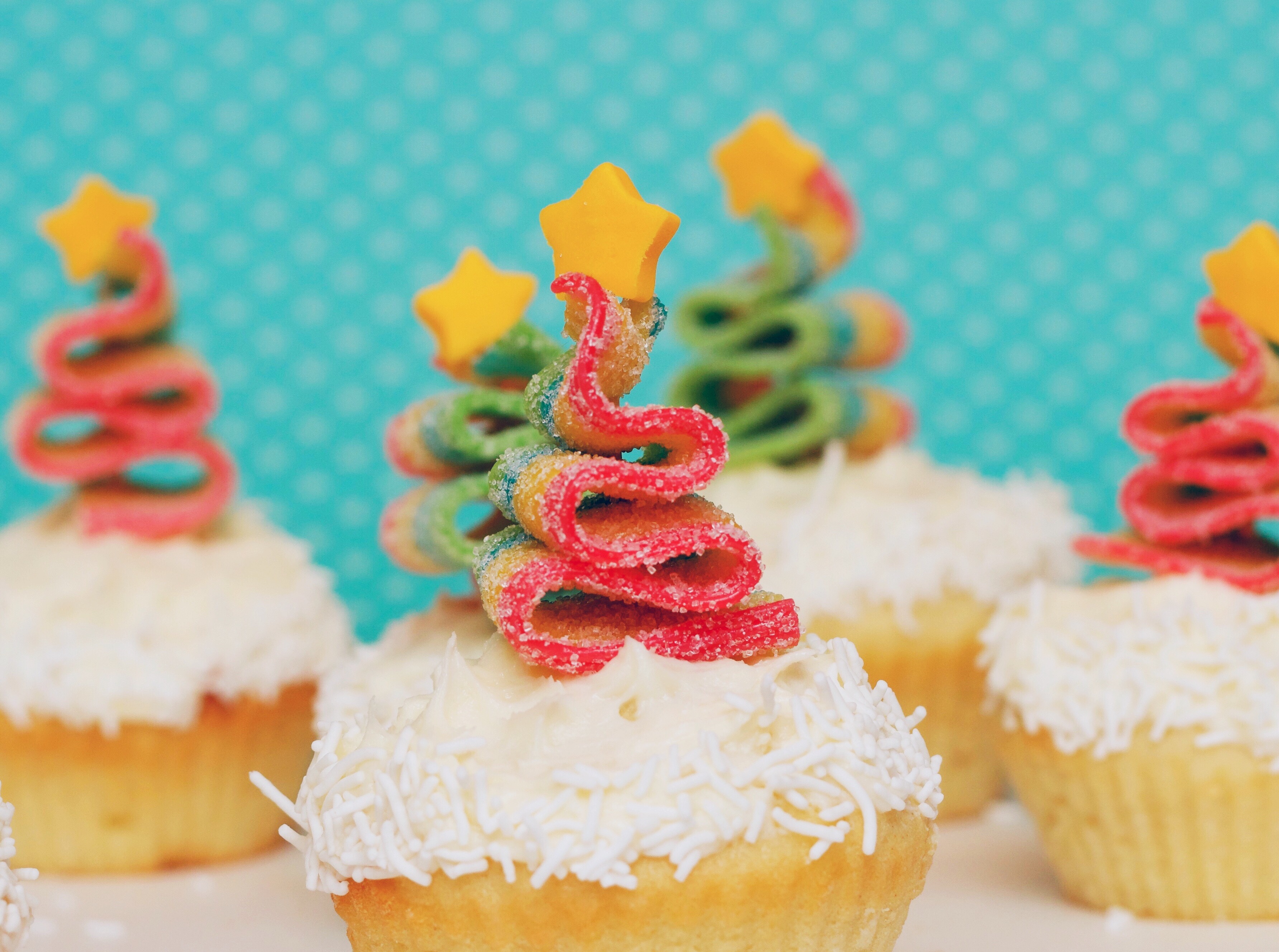 "Christmas Tree" Vanilla Cupcakes