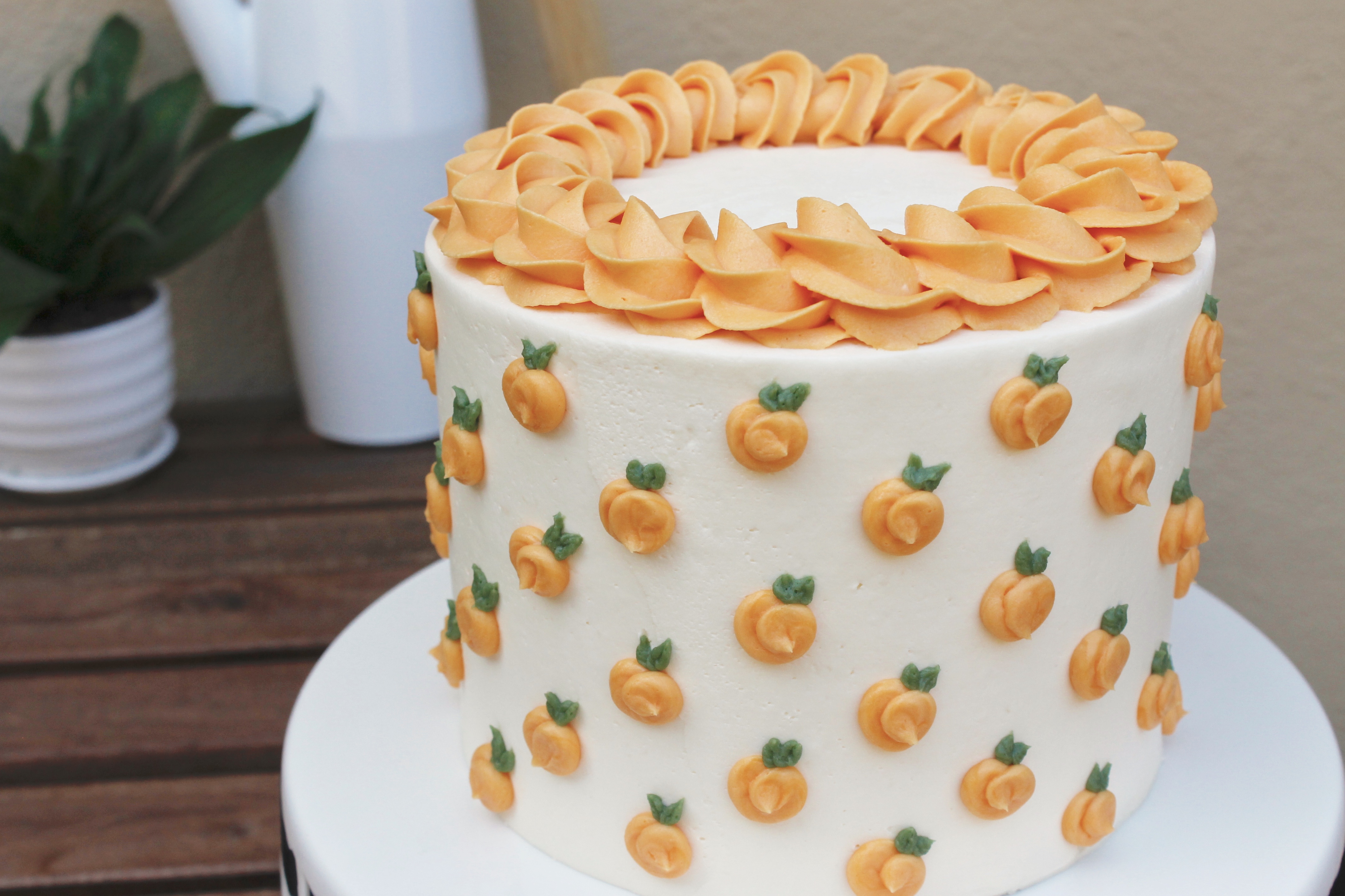 Coconut macaroon peach panna cotta cake {celebrating 1 year of blogging} -  Viktoria's Table